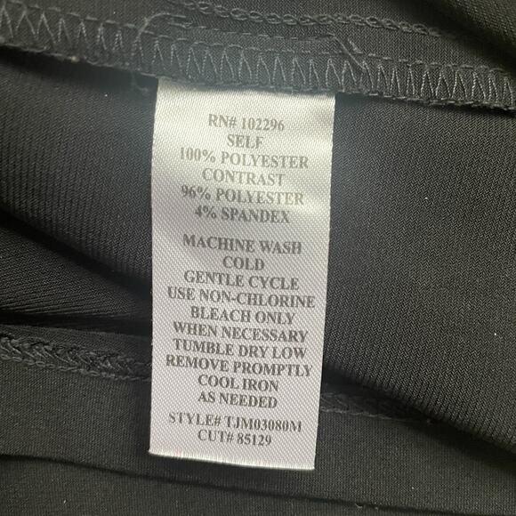 Vintage Y2K Connected Apparel Dress Women 14 Black Sleeveless Green Floral Drape - Picture 9 of 9